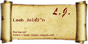 Leeb Jolán névjegykártya